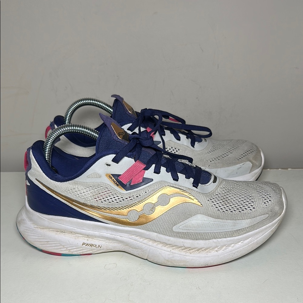 Saucony White Navy Gold Pink Women's Running Sneakers